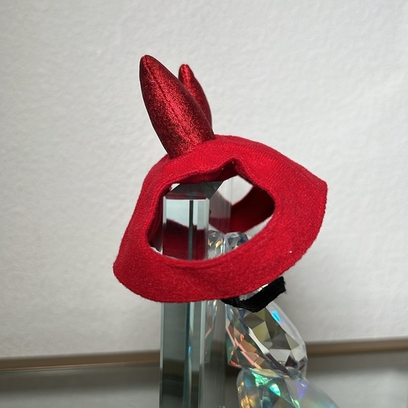 Pet Small Red Devil Ears Hat with elastic chin strap - EUC - Picture 4 of 6